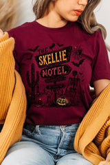 US3001-E3108 Skellie Motel Halloween Graphic Tee $12.5