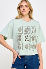 CTS-E3101 Autumn Graphic Relaxed Crop Top $11