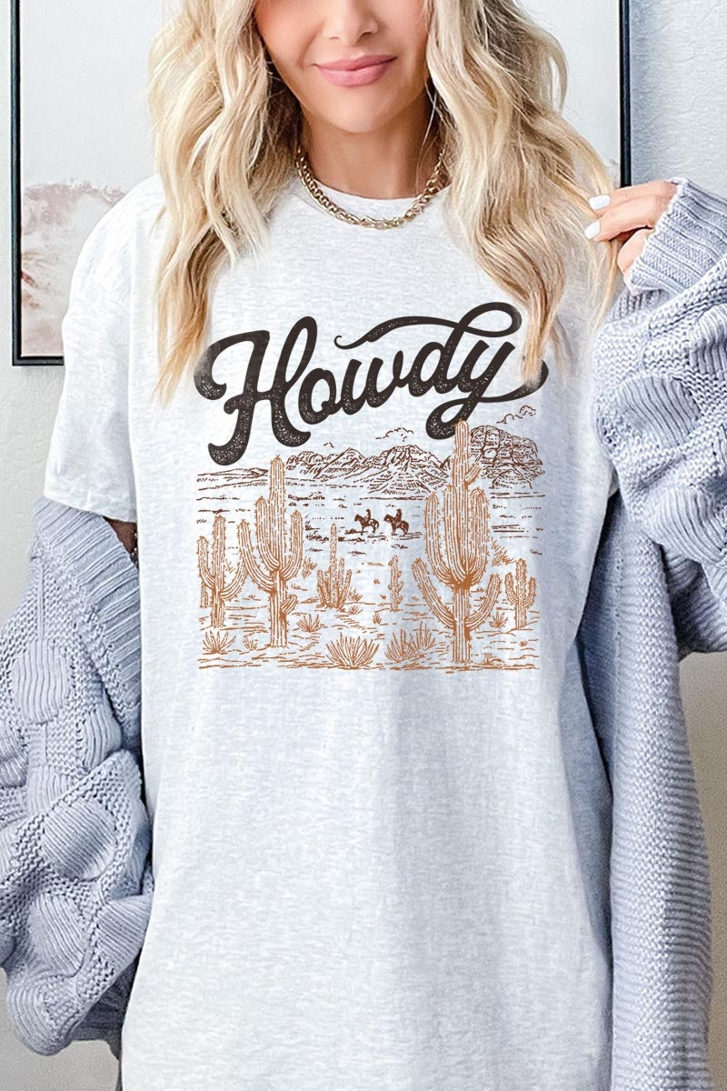 5000P-E3095 Howdy Desert Western Graphic Plus Heavy Cotton Tee $12.75
