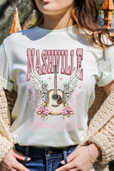 US3001-E3157 Nashville Rose Graphic Tee $12.5