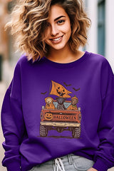 UL180-E3150 Halloween Truck Dogs Graphic Sweatshirt $20