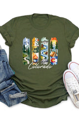 US3001P-E3061CO Colorado State Brushstroke Graphic Plus Tee $16