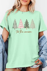 5000P-E3218 Rustic Christmas Trees Graphic Plus Heavy Cotton Tee $12.75