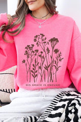 UL180-E3146 Christian Wildflower Graphic Sweatshirt $20
