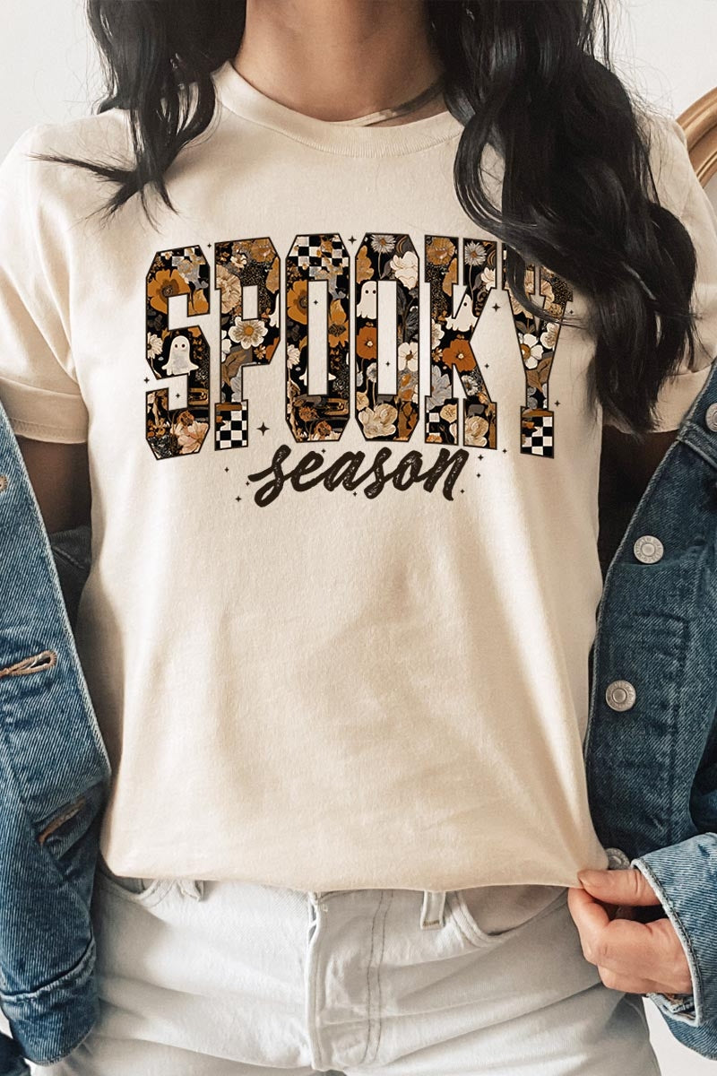 US3001-E3105 Spooky Season Halloween Graphic Tee $12.5