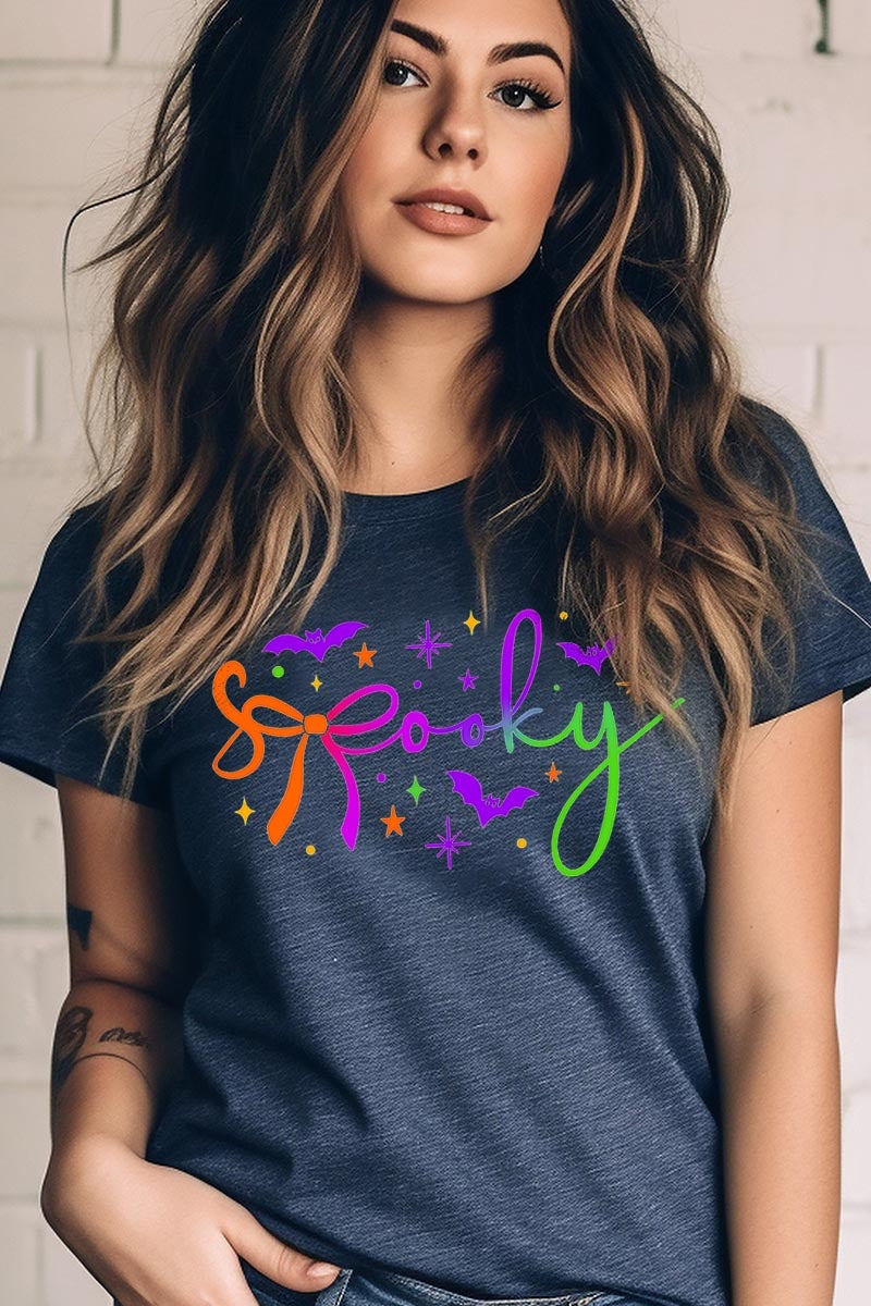 US3001-E3109 Spooky Halloween Graphic Tee $12.5
