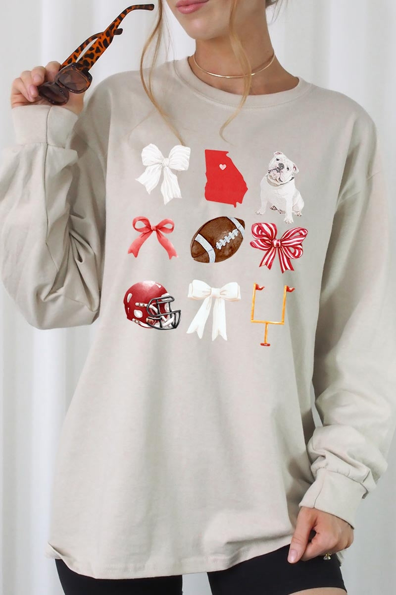 UL240P-E3080 Georgia Football Graphic Plus Long Sleeve Tee $17