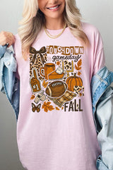 5000-E3134 Fall Football Collage Graphic Heavy Cotton Tee $9