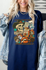5000-E3096 Vintage Western Collage Graphic Heavy Cotton Tee $9
