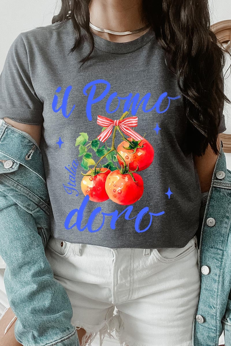 US3001P-E3070 Il Pomodoro Tomato Art Graphic Plus Tee $16