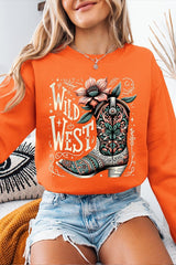 UL180P-E3100 Wild West Cowgirl Boot Graphic Plus Sweatshirt $25