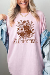 5000-E3116 God Is Good Floral Graphic Heavy Cotton Tee $9