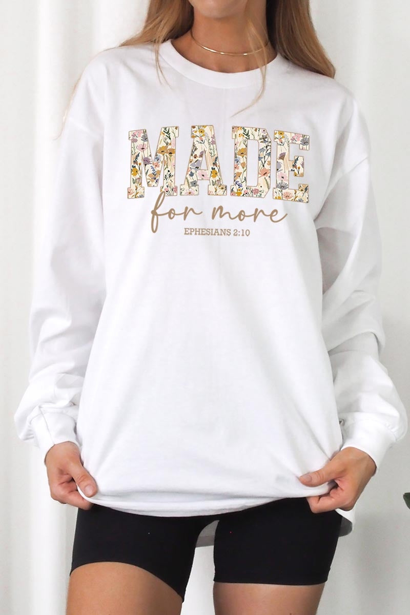 UL240P-E3068 Made for More Faith Graphic Plus Long Sleeve Tee $17