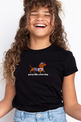 US3001Y-E3480Z Party Hot Dog Kids Graphic Tee $11