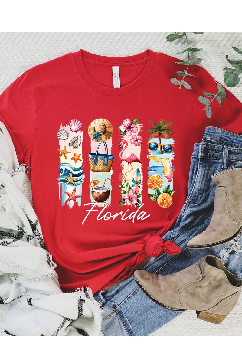 US3001P-E3061FL Florida State Brushstroke Graphic Plus Tee $16
