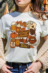 US3001-E3119 Retro Fall Collage Graphic Tee $12.5