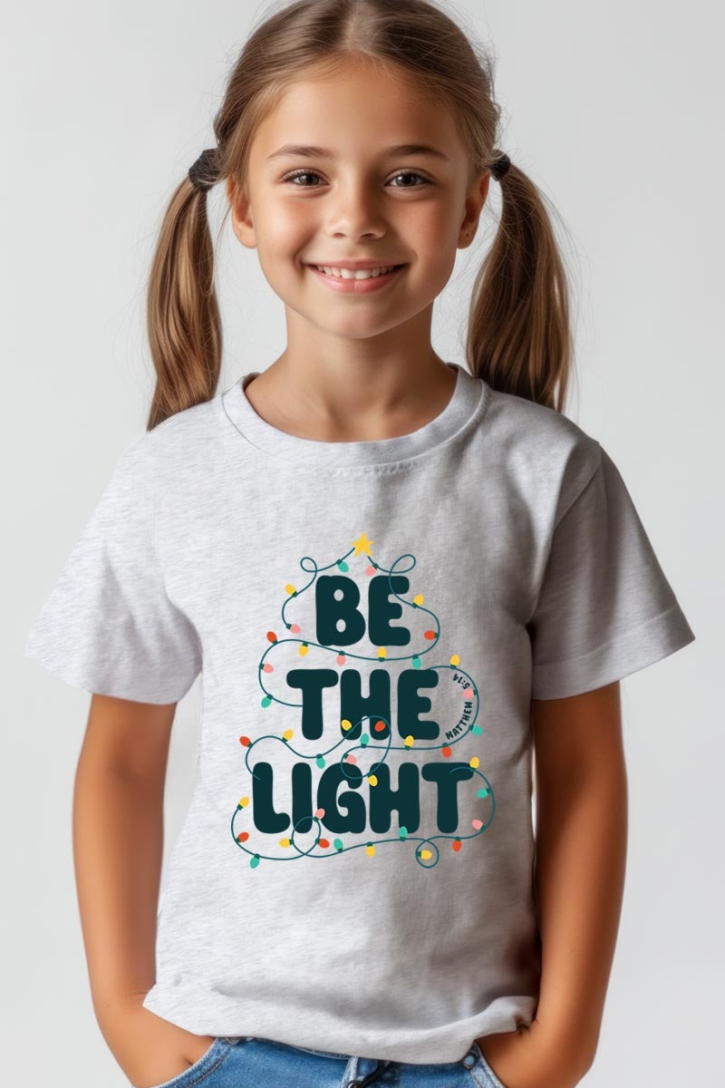 US3001Y-E3202Z Be the Light Christmas Kids Graphic Tee $11