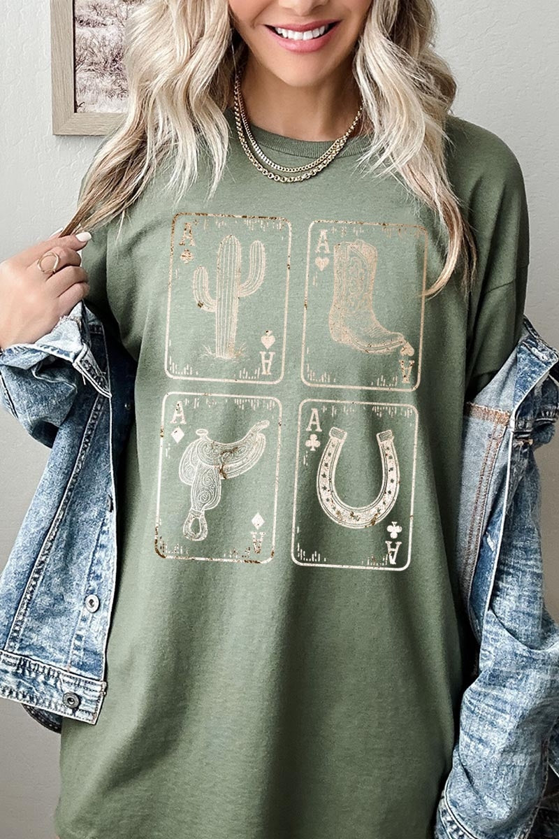 5000P-E3094 Western Cowgirl Card Graphic Plus Heavy Cotton Tee $12.75