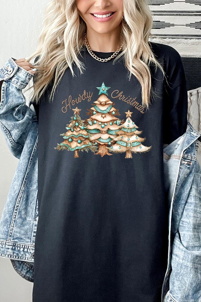 5000-E3185 Howdy Christmas Graphic Heavy Cotton Tee $9