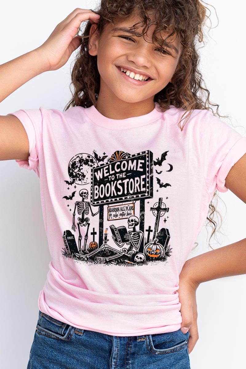 US3001Y-E3122Z Bookstore Halloween Kids Graphic Tee $11