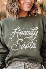 UL180P-E3199 Howdy Santa Graphic Plus Sweatshirt $25