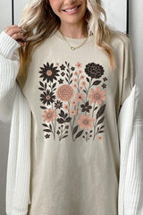 5000-E3178 Fall Floral Garden Graphic Heavy Cotton Tee $9