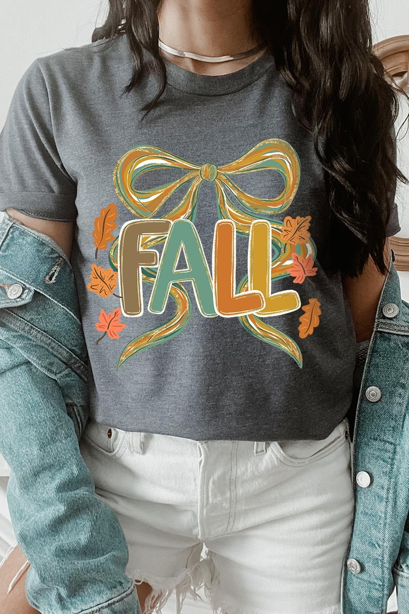 US3001P-E3121 Fall Brushstroke Bow Graphic Plus Tee $16