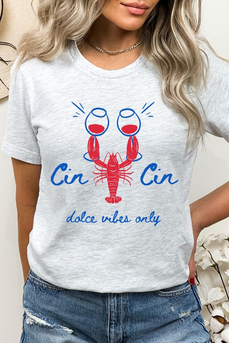 US3001-E3069 Cin Cin Lobster Celebration Graphic Tee $12.5