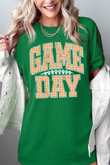 5000-E3129 Orange Gingham Game Day Graphic Heavy Cotton Tee $9