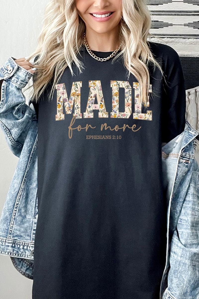 5000P-E3068 Made for More Faith Graphic Plus Heavy Cotton Tee $12.75