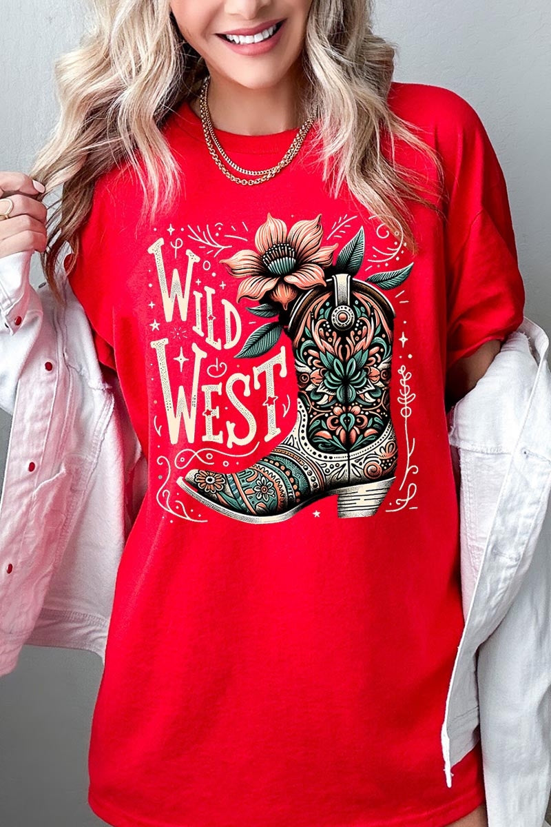 5000P-E3100 Wild West Cowgirl Boot Plus Heavy Cotton Tee $12.75