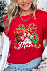 US3001P-E3194 Dog Mama Christmas Paw Graphic Plus Tee $16