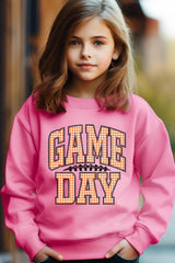 UL180B-E3129Z Orange Gingham Game Day Kids Graphic Sweatshirt $20