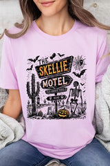 US3001-E3108 Skellie Motel Halloween Graphic Tee $12.5