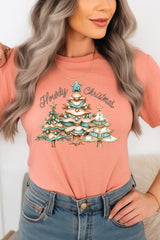 US3001P-E3185 Howdy Christmas Graphic Plus Tee $16