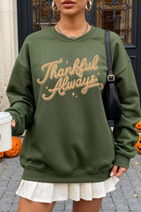 UL180-E3168 Thankful Always Graphic Sweatshirt $20