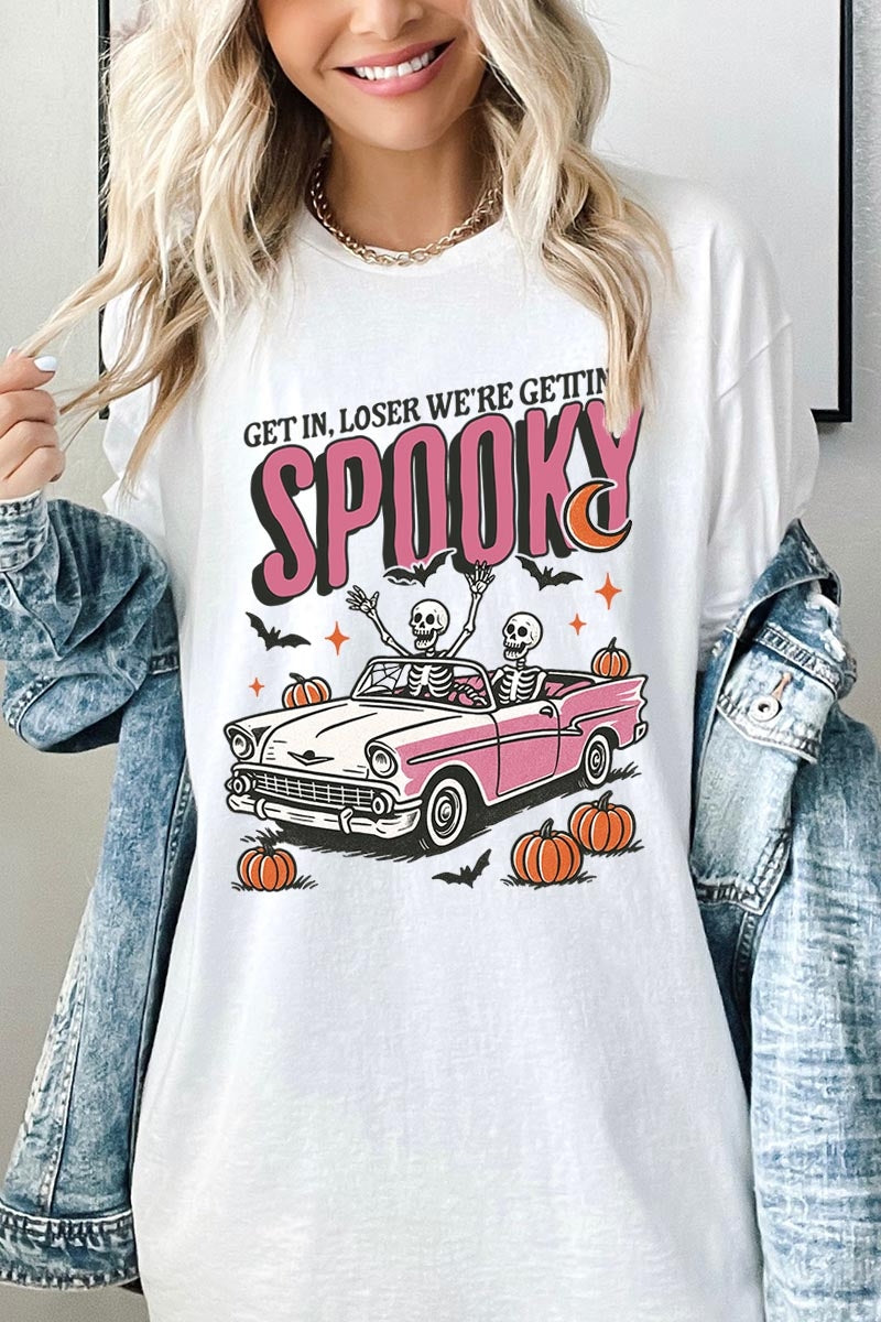 5000-E3142 Spooky Skeleton Graphic Heavy Cotton Tee $9