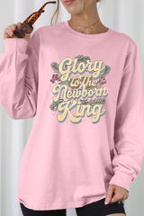 UL240-E3220 Glory to the Newborn King Graphic Long Sleeve Tee $13.75
