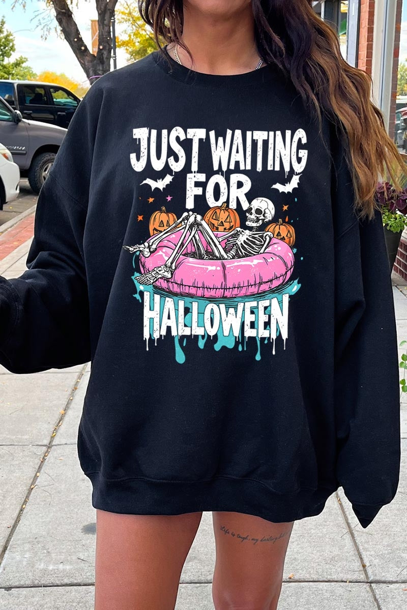 UL180P-E3138 Just Waiting For Halloween Graphic Plus Sweatshirt $25