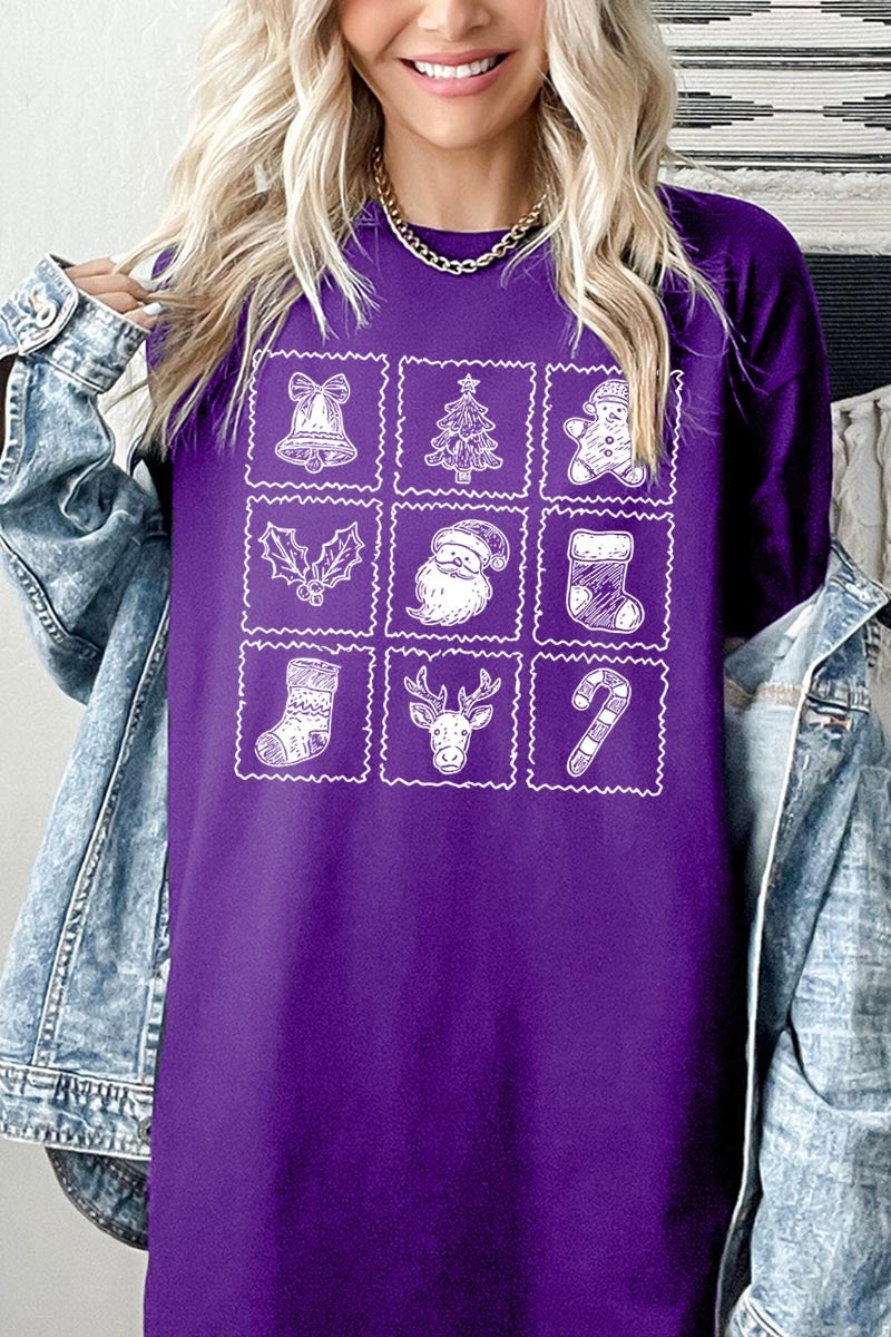 5000-E3215 Christmas Icons Graphic Heavy Cotton Tee $9
