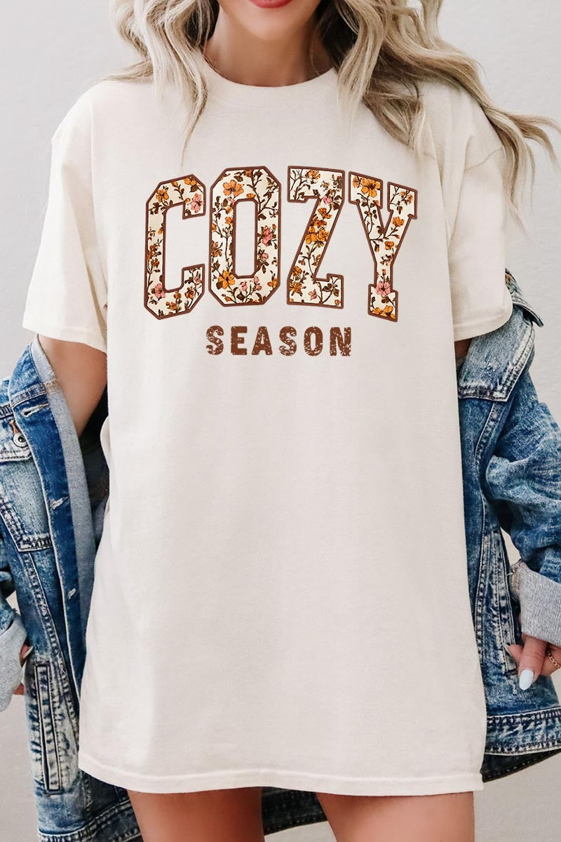5000P-E3082 Cozy Season Graphic Plus Heavy Cotton Tee $12.75