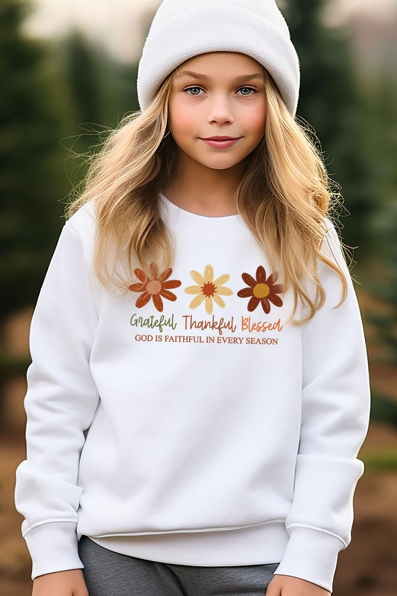 UL180B-E3165Z Boho Fall Christian Kids Graphic Sweatshirt $20
