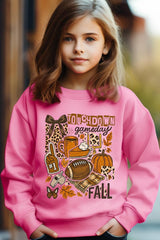 UL180B-E3134Z Fall Football Collage Kids Graphic Sweatshirt $20