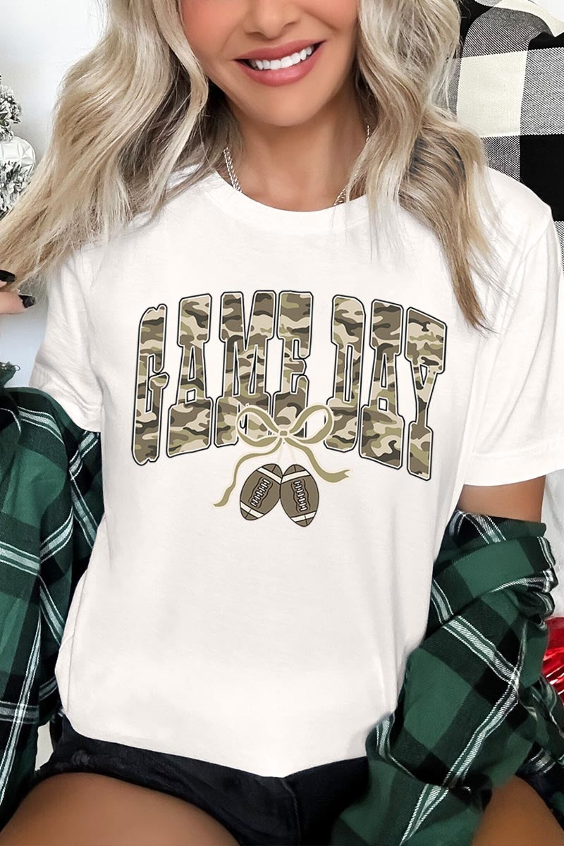 US3001P-E3131 Football Game Day Camo Graphic Plus Tee $16