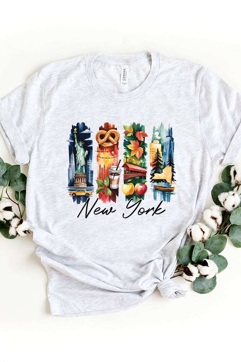 US3001-E3061NY New York State Brushstroke Graphic Tee $12.5