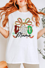 5000-E3194 Dog Mama Christmas Paw Graphic Heavy Cotton Tee $9