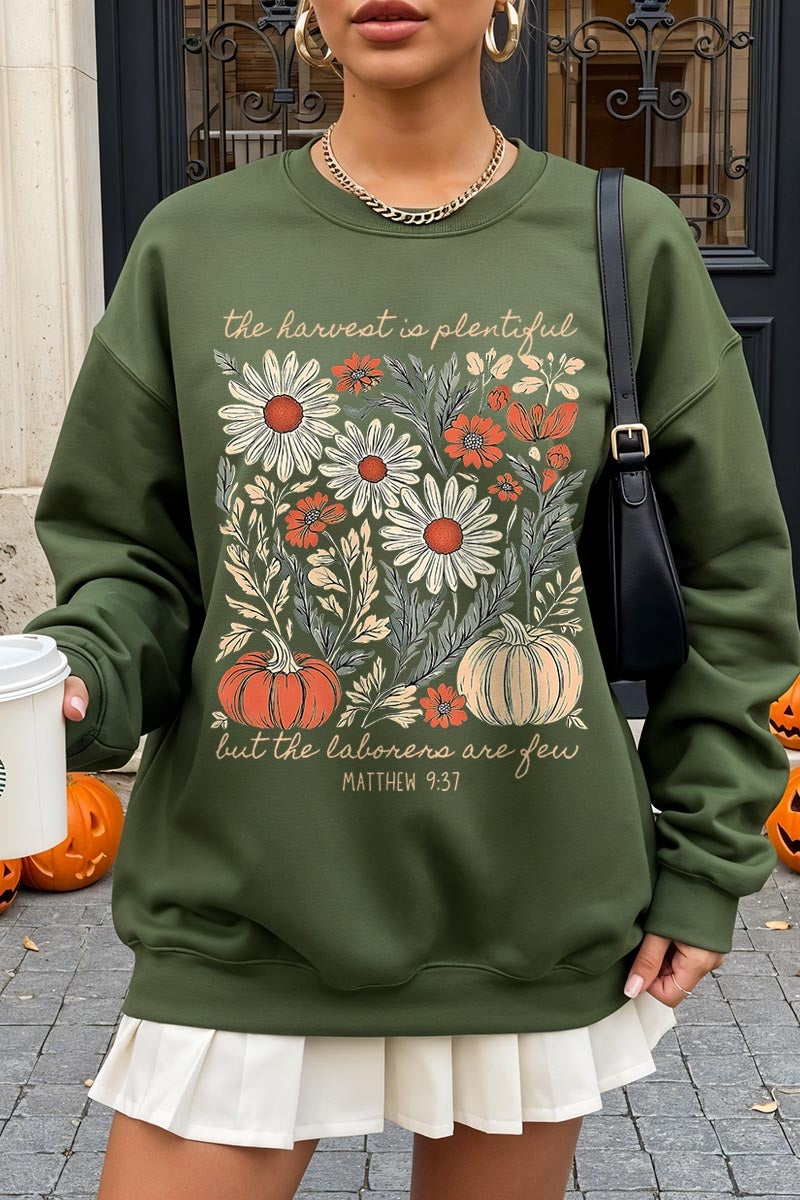 UL180P-E3173 Faith Harvest Graphic Plus Sweatshirt $25