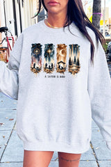 UL180P-E3204 Savior Is Born Nativity Graphic Plus Sweatshirt $25