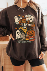 UL180-E3107 Spooky Western Skeleton Graphic Sweatshirt $20