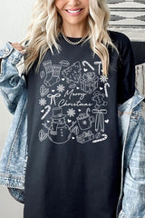 5000P-E3181 Christmas Doodle Graphic Plus Heavy Cotton Tee $12.75